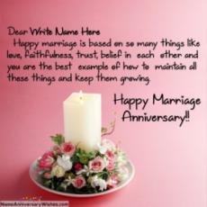 Editable wedding anniversary wishes With Name