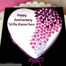 Happy Anniversary Cake With Photo Edit Name