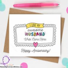 Anniversary Cards For Husband With Name