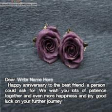 Wishing Happy Anniversary To Best Friend With Name