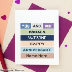 Online Free Happy Anniversary Name Cards